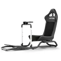 Cockpit de course - Compatible avec les bases jusquet 39 à 10 Nm - Siège racing en cuir PU et daim - Position de conduite réglable - Support levier de vitesse inclus